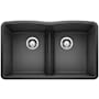 Blanco Diamond 32" Undermount Double Basin SILGRANIT Low Divide Kitchen Sink Anthracite