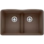 Blanco Diamond 32" Undermount Double Basin SILGRANIT Low Divide Kitchen Sink Cafe Brown
