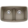 Blanco Valea 32" Undermount Double Basin SILGRANIT Kitchen Sink Truffle