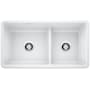 Blanco Precis 33" Undermount Double Basin SILGRANIT Kitchen Sink White