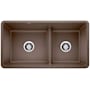 Blanco Precis 33" Undermount Double Basin SILGRANIT Kitchen Sink Cafe Brown