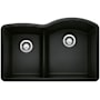 Blanco Diamond 32" Undermount Double Basin SILGRANIT Kitchen Sink Coal Black