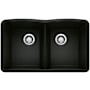 Blanco Diamond 32" Undermount Double Basin SILGRANIT Kitchen Sink Coal Black