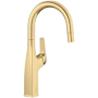 Blanco Rivana 1.5 GPM Single Hole Pull Down Bar Faucet Satin Gold