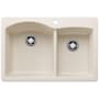 Blanco Diamond 33" Dual Mount Double Basin SILGRANIT Kitchen Sink Soft White