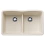 Blanco Diamond 32" Undermount Double Basin SILGRANIT Low Divide Kitchen Sink Soft White
