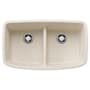 Blanco Valea 32" Undermount Double Basin SILGRANIT Kitchen Sink Soft White