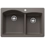 Blanco Diamond 33" Dual Mount Double Basin SILGRANIT Kitchen Sink Volcano Gray
