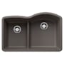 Blanco Diamond 32" Undermount Double Basin SILGRANIT Kitchen Sink Volcano Gray
