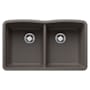 Blanco Diamond 32" Undermount Double Basin SILGRANIT Kitchen Sink Volcano Gray