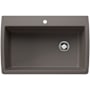 Blanco Diamond 33-1/2" Dual Mount Single Basin SILGRANIT Kitchen Sink Volcano Gray