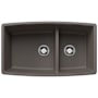 Blanco Performa 33" Undermount Double Basin SILGRANIT Kitchen Sink Volcano Gray