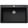 Blanco Liven 33" Drop-In/Undermount Super Single Basin SILGRANIT Kitchen Sink Coal Black