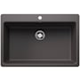 Blanco Liven 33" Drop-In/Undermount Super Single Basin SILGRANIT Kitchen Sink Cinder