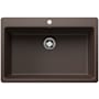 Blanco Liven 33" Drop-In/Undermount Super Single Basin SILGRANIT Kitchen Sink Cafe Brown