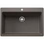 Blanco Liven 33" Drop-In/Undermount Super Single Basin SILGRANIT Kitchen Sink Volcano Gray