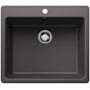 Blanco Liven 25" Drop-In/Undermount Single Basin SILGRANIT Kitchen Sink Cinder