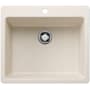 Blanco Liven 25" Drop-In/Undermount Single Basin SILGRANIT Kitchen Sink Soft White
