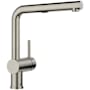 Blanco Linus 1.5 GPM Single Hole Pull Out Kitchen Faucet Satin Platinum