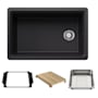 Blanco Inteos 30" Undermount Single Basin Granite Composite Kitchen Sink with Colander and Cutting Board Coal Black
