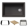 Blanco Inteos 30" Undermount Single Basin Granite Composite Kitchen Sink with Colander and Cutting Board Cinder
