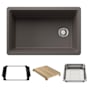 Blanco Inteos 30" Undermount Single Basin Granite Composite Kitchen Sink with Colander and Cutting Board Volcano Gray