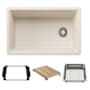 Blanco Inteos 30" Undermount Single Basin Granite Composite Kitchen Sink with Colander and Cutting Board Soft White