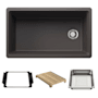 Blanco Inteos 33" Undermount Single Basin Granite Composite Kitchen Sink with Colander and Cutting Board Cinder