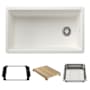 Blanco Inteos 33" Undermount Single Basin Granite Composite Kitchen Sink with Colander and Cutting Board White