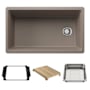Blanco Inteos 33" Undermount Single Basin Granite Composite Kitchen Sink with Colander and Cutting Board Truffle