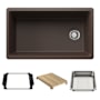 Blanco Inteos 33" Undermount Single Basin Granite Composite Kitchen Sink with Colander and Cutting Board Cafe