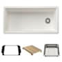 Blanco Inteos 39" Undermount Single Basin Granite Composite Kitchen Sink with Colander and Cutting Board White