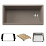 Blanco Inteos 39" Undermount Single Basin Granite Composite Kitchen Sink with Colander and Cutting Board Truffle