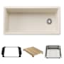 Blanco Inteos 39" Undermount Single Basin Granite Composite Kitchen Sink with Colander and Cutting Board Soft White