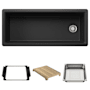Blanco Inteos 45" Undermount Single Basin Granite Composite Kitchen Sink with Colander and Cutting Board Anthracite