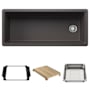 Blanco Inteos 45" Undermount Single Basin Granite Composite Kitchen Sink with Colander and Cutting Board Cinder