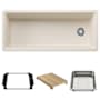 Blanco Inteos 45" Undermount Single Basin Granite Composite Kitchen Sink with Colander and Cutting Board Soft White