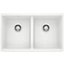 Blanco Precis 29-3/4" Undermount Double Basin SILGRANIT Kitchen Sink White
