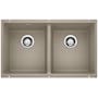Blanco Precis 29-3/4" Undermount Double Basin SILGRANIT Kitchen Sink Truffle