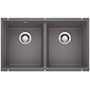 Blanco Precis 29-3/4" Undermount Double Basin SILGRANIT Kitchen Sink Cinder