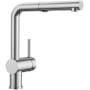 Blanco Linus 1.5 GPM Single Hole Pull Out Kitchen Faucet PVD Steel