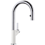 Blanco Urbena 1.5 GPM Single Hole Pull Down Kitchen Faucet Chrome / White