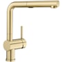 Blanco Linus 1.5 GPM Single Hole Pull Out Kitchen Faucet Satin Gold