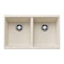 Blanco Precis 29-3/4" Undermount Double Basin SILGRANIT Kitchen Sink Soft White