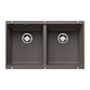 Blanco Precis 29-3/4" Undermount Double Basin SILGRANIT Kitchen Sink Volcano Gray