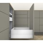 Blum Merivobox "E" Height 24 Inch Full Extension Concealed Screw In Drawer System with 170 Pound Weight Capacity and Soft Close Matte Silk White