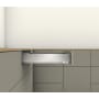 Blum Merivobox "M" Height 18 Inch Full Extension Concealed Drawer System with 170 Pound Weight Capacity and Soft Close Matte Indium Gray
