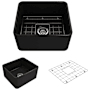 Bocchi Classico 20" Farmhouse Single Basin Fireclay Kitchen Sink with Basin Rack and Basket Strainer Matte Black