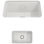 Bocchi Sotto 12" Undermount Single Basin Fireclay Bar Sink with Basket Strainer White