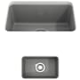 Bocchi Sotto 12" Undermount Single Basin Fireclay Bar Sink with Basket Strainer Matte Gray